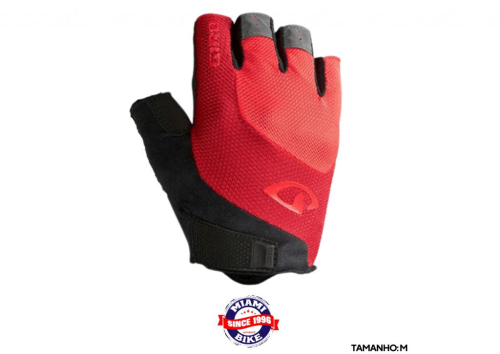 LUVA GIRO BRAVO GEL M BRIGHT RED SHORT FINGER - MASCULINA